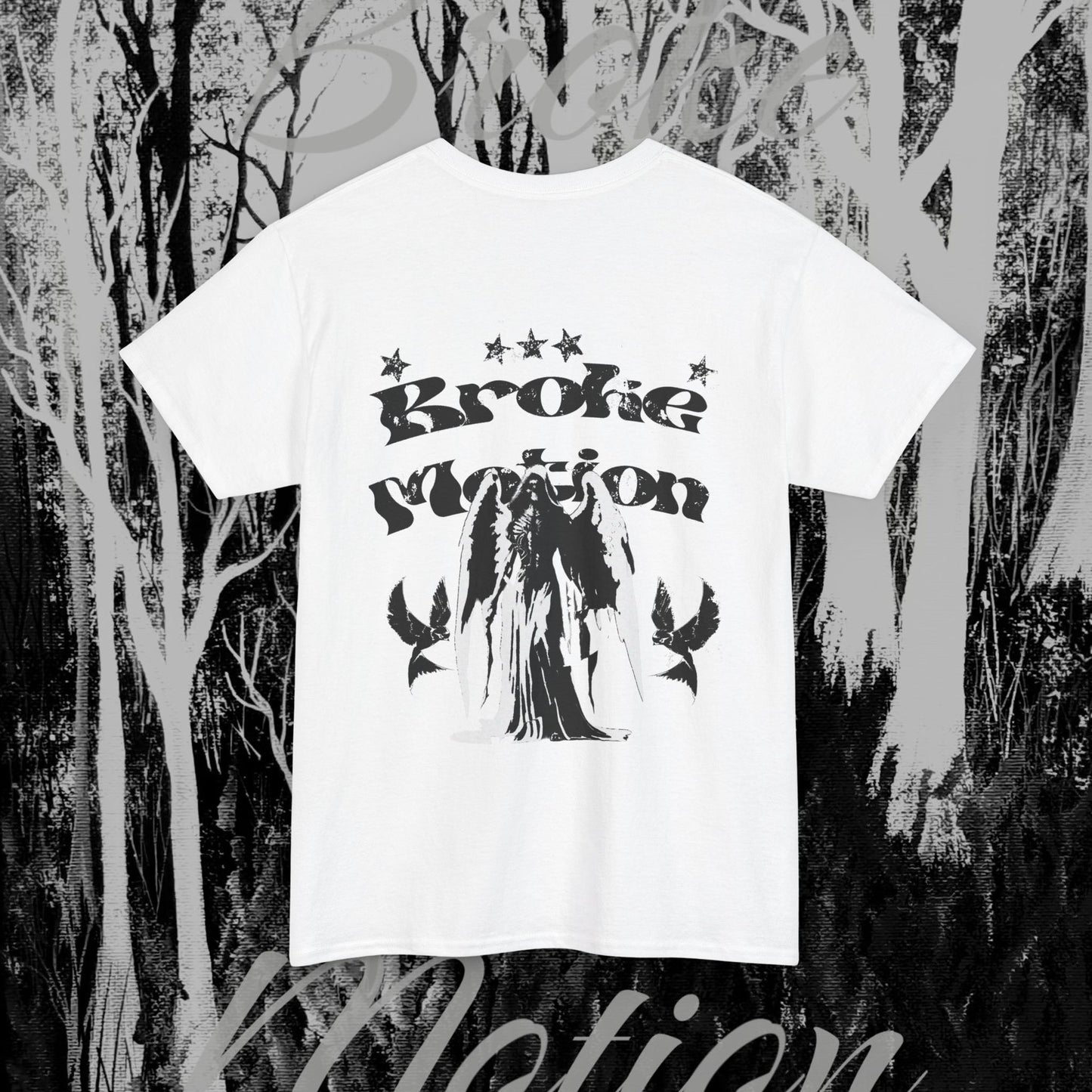 White Broke Motion Star Angel T-Shirt